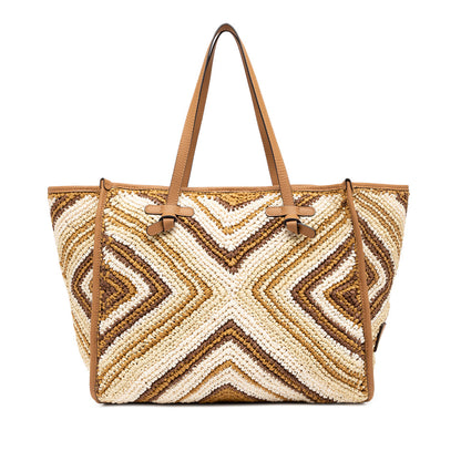 MARCELLA BAG CUOIO RAFFIA