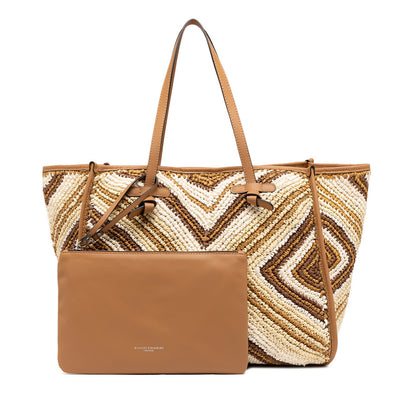 MARCELLA BAG CUOIO RAFFIA