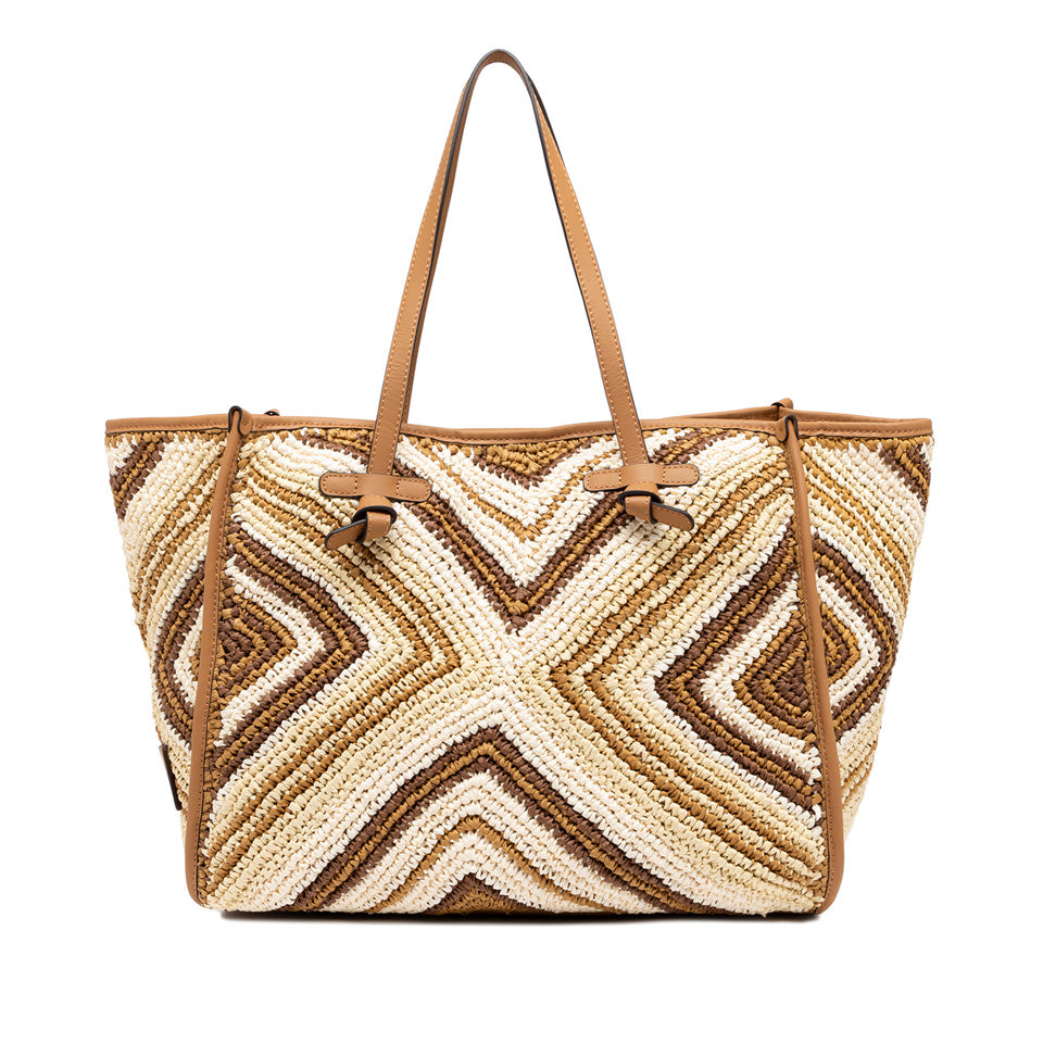 MARCELLA BAG CUOIO RAFFIA