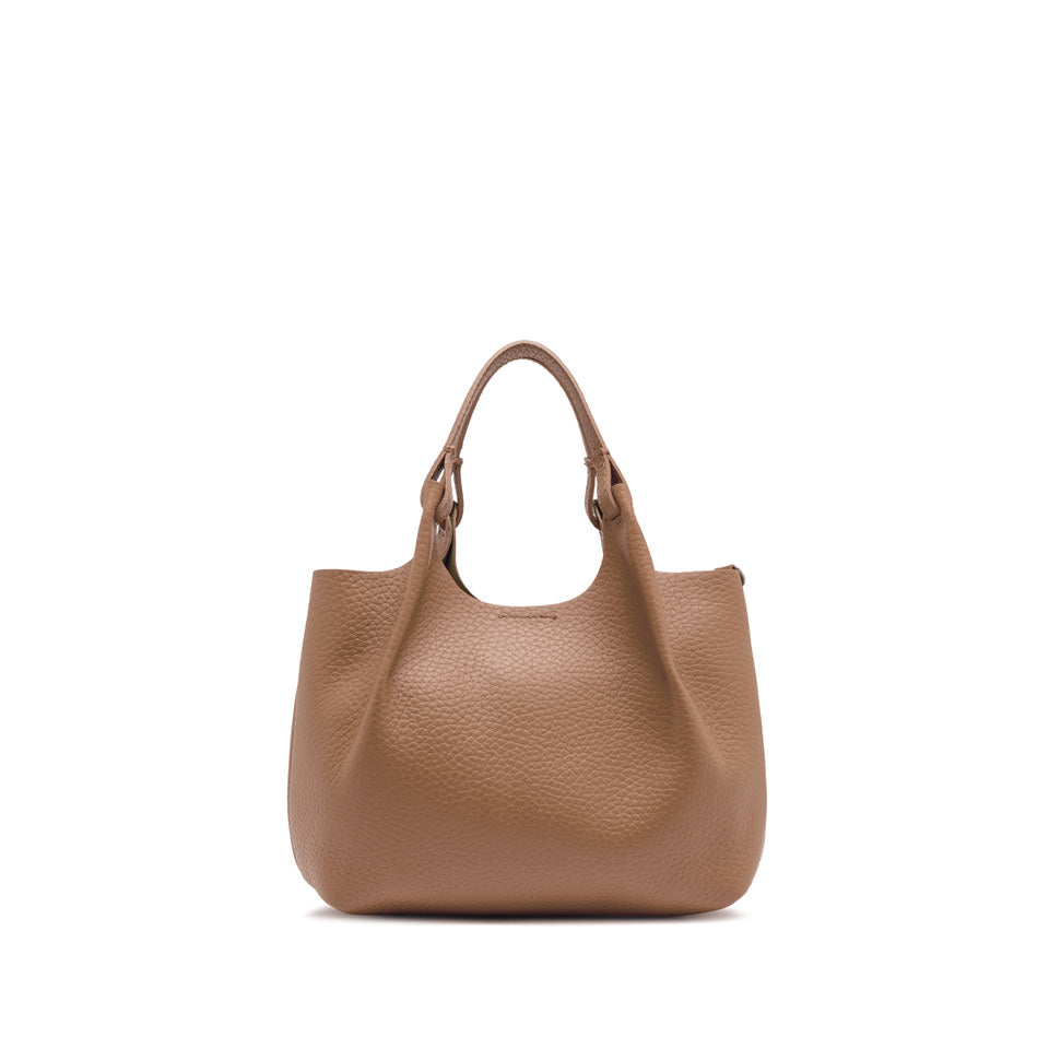 DUA DOUBLE BUBBLE LEATHER CLAY HANDBAG