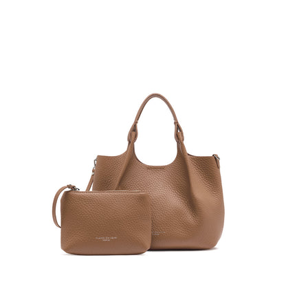 DUA DOUBLE BUBBLE LEATHER CLAY HANDBAG