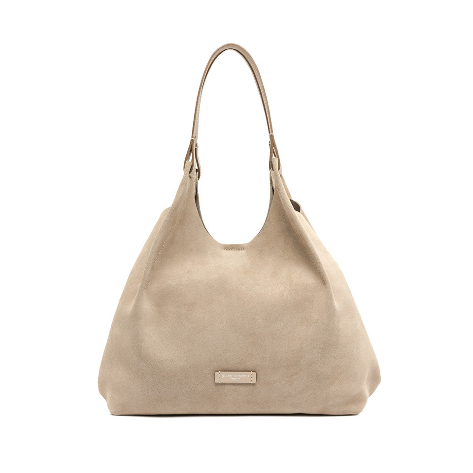 Dua Suede Bag Nude Large by Gianni Chiarini - exclusive to MOYA