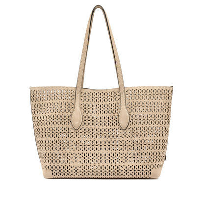 MASHUP SUEDE LASER CUT TOTE BAG NUDE