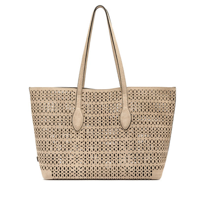 MASHUP SUEDE LASER CUT TOTE BAG NUDE