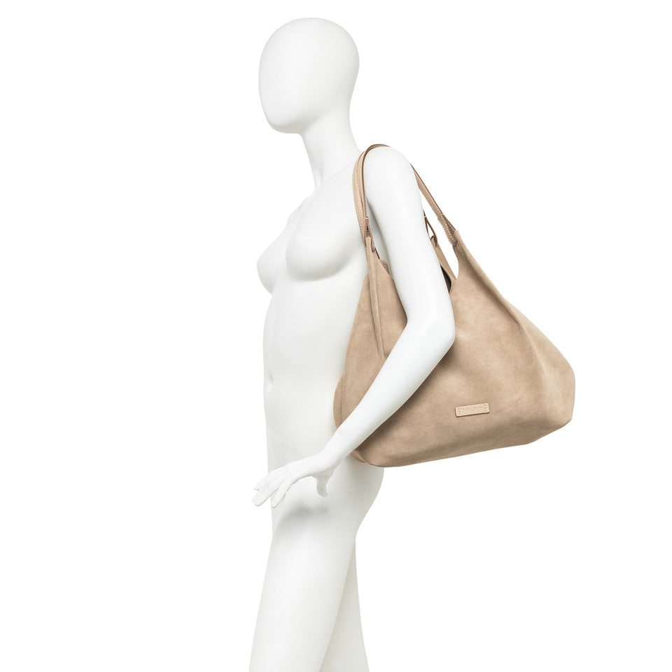 DUA SUEDE BAG NUDE LARGE
