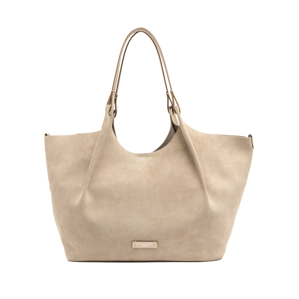 DUA SUEDE BAG NUDE LARGE