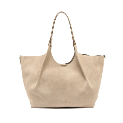 DUA SUEDE BAG NUDE LARGE