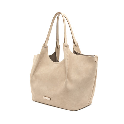 DUA SUEDE BAG NUDE LARGE