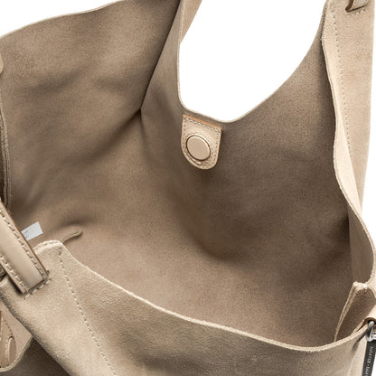 DUA SUEDE BAG NUDE LARGE