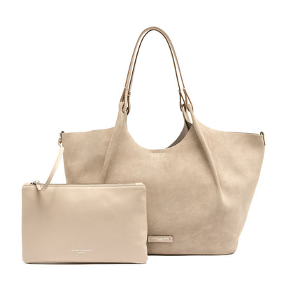 DUA SUEDE BAG NUDE LARGE