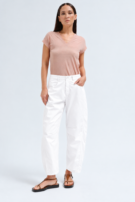 COTTON BARREL PANT IN WHITE by TRANSIT PAR SUCH