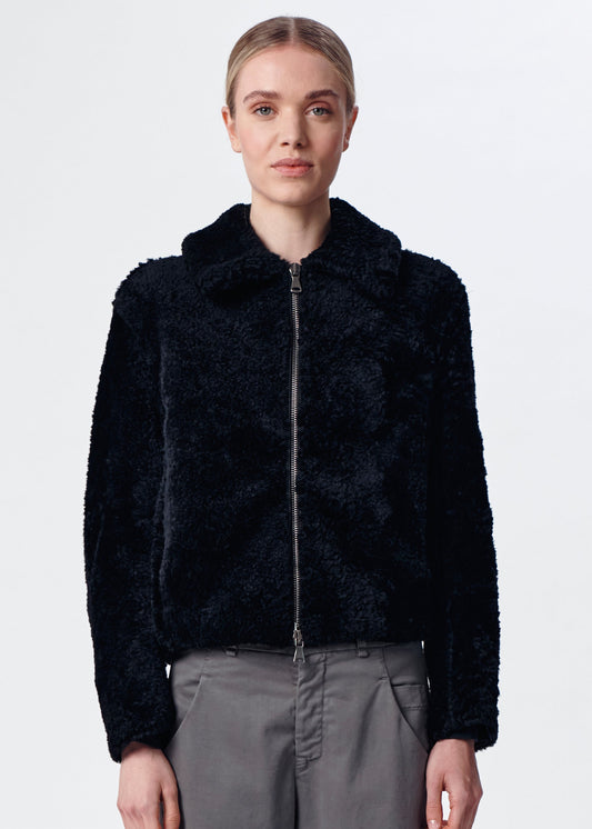 FUR SHEARLING  ZIP UP BOMBER