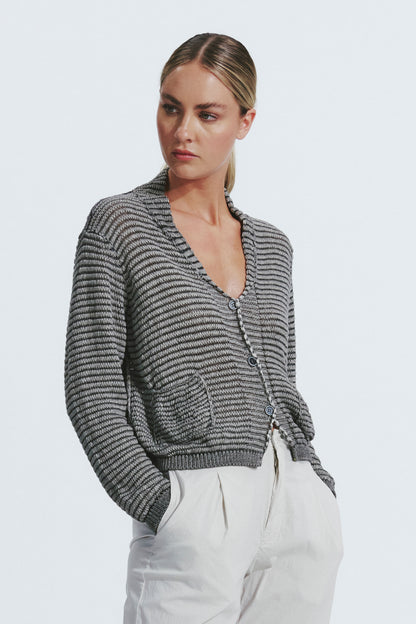 KNIT CARDI W TREATMENT
