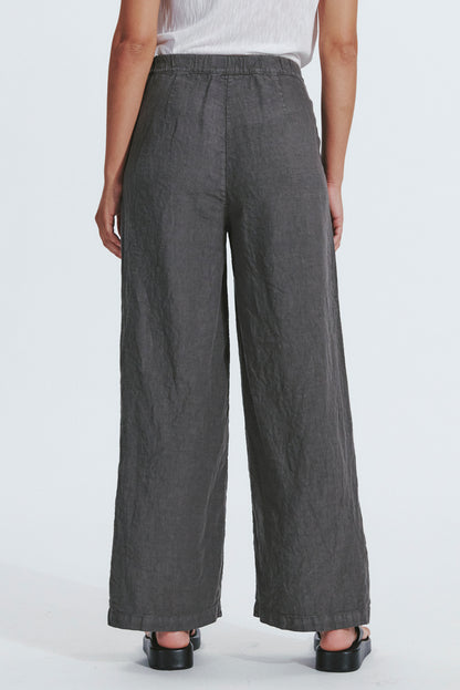 PALAZZO LINEN WIDE LEG TROUSERS