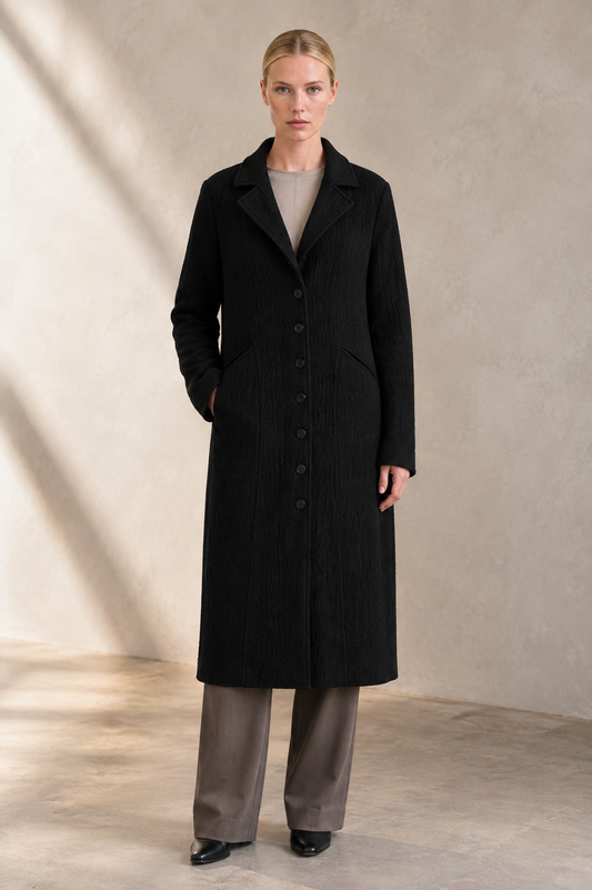 Asymmetrical Knitted Coat - X332 by TRANSIT PAR SUCH at MOYA - view 2