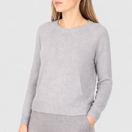 CREW NECK SWEATER - SILVER GREY