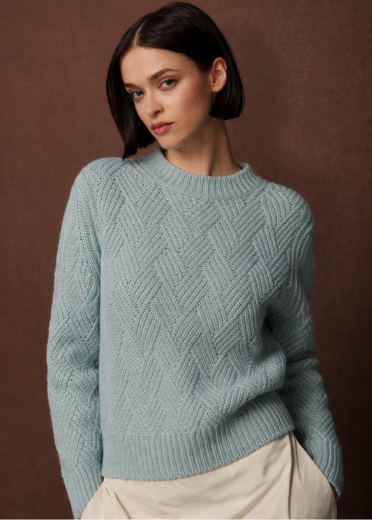 CREW NECK SWEATER - SEAFOAM GREEN