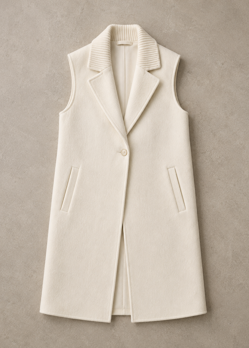 LONG LINE VEST - CREAM