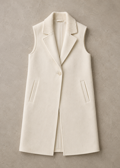 LONG LINE VEST - CREAM