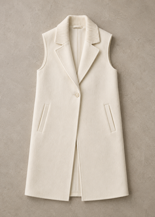 LONG LINE VEST - CREAM