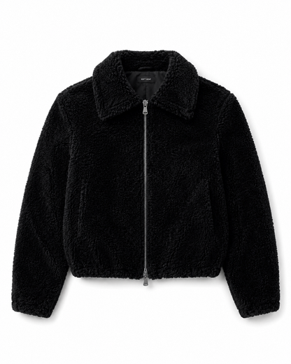 FUR SHEARLING  ZIP UP BOMBER - 2370