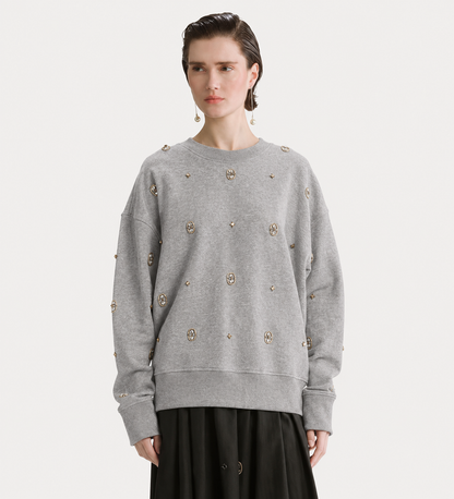 "LE CLUB" EMBROIDERY SWEATSHIRT CALCEDONIO