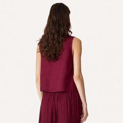 HABOTAI SILK V-NECK TOP