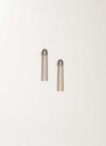 DIAMOND CHAIN FRINGE ARC EARRINGS - SLIVER