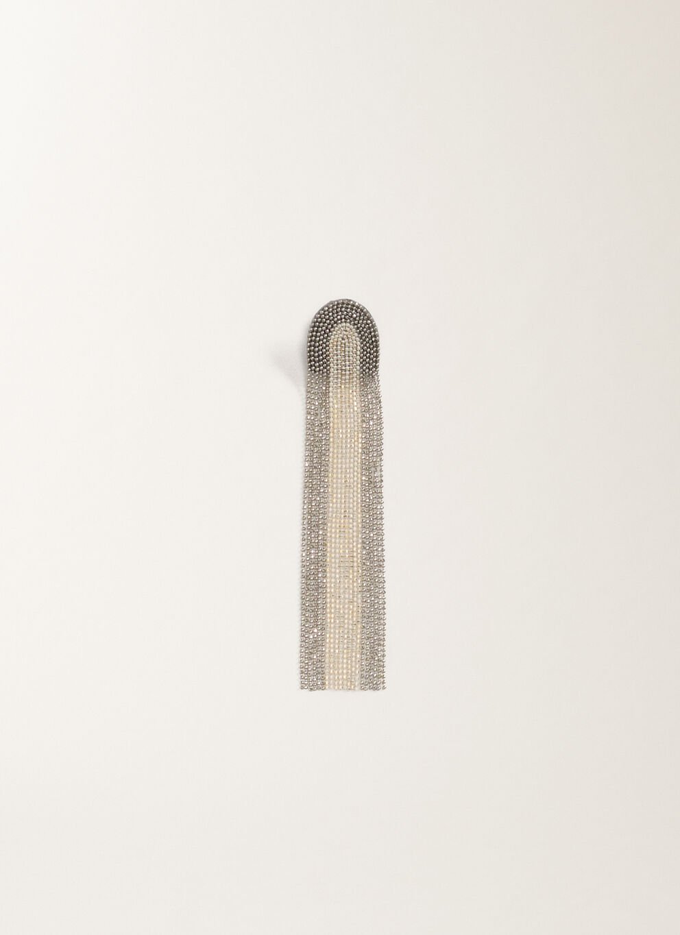 DIAMOND CHAIN FRINGE ARC EARRINGS - SLIVER