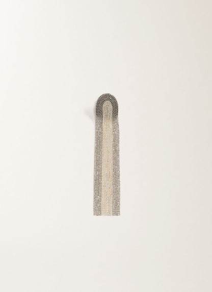 DIAMOND CHAIN FRINGE ARC EARRINGS - SLIVER