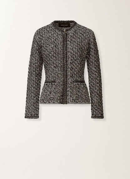 DARK BLUE SEQUIN TWEED JACKET W DENIM EFFECT