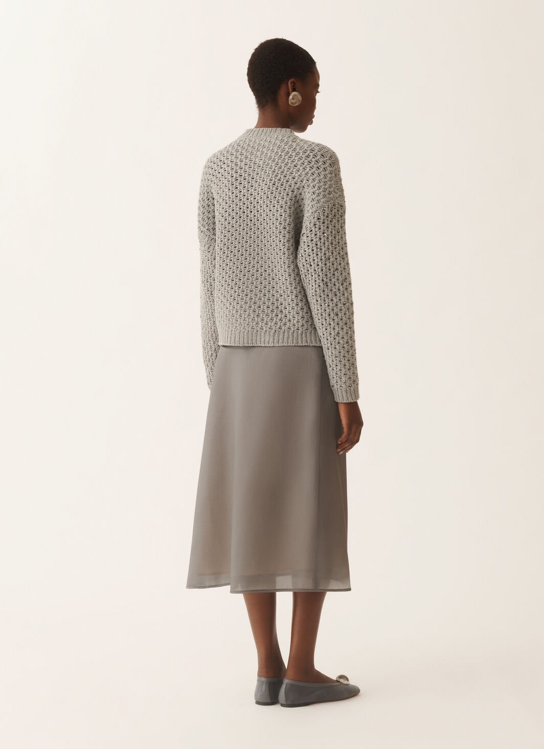 OVERSIZED PLATINUM GAUZE SWEATER