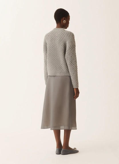 OVERSIZED PLATINUM GAUZE SWEATER