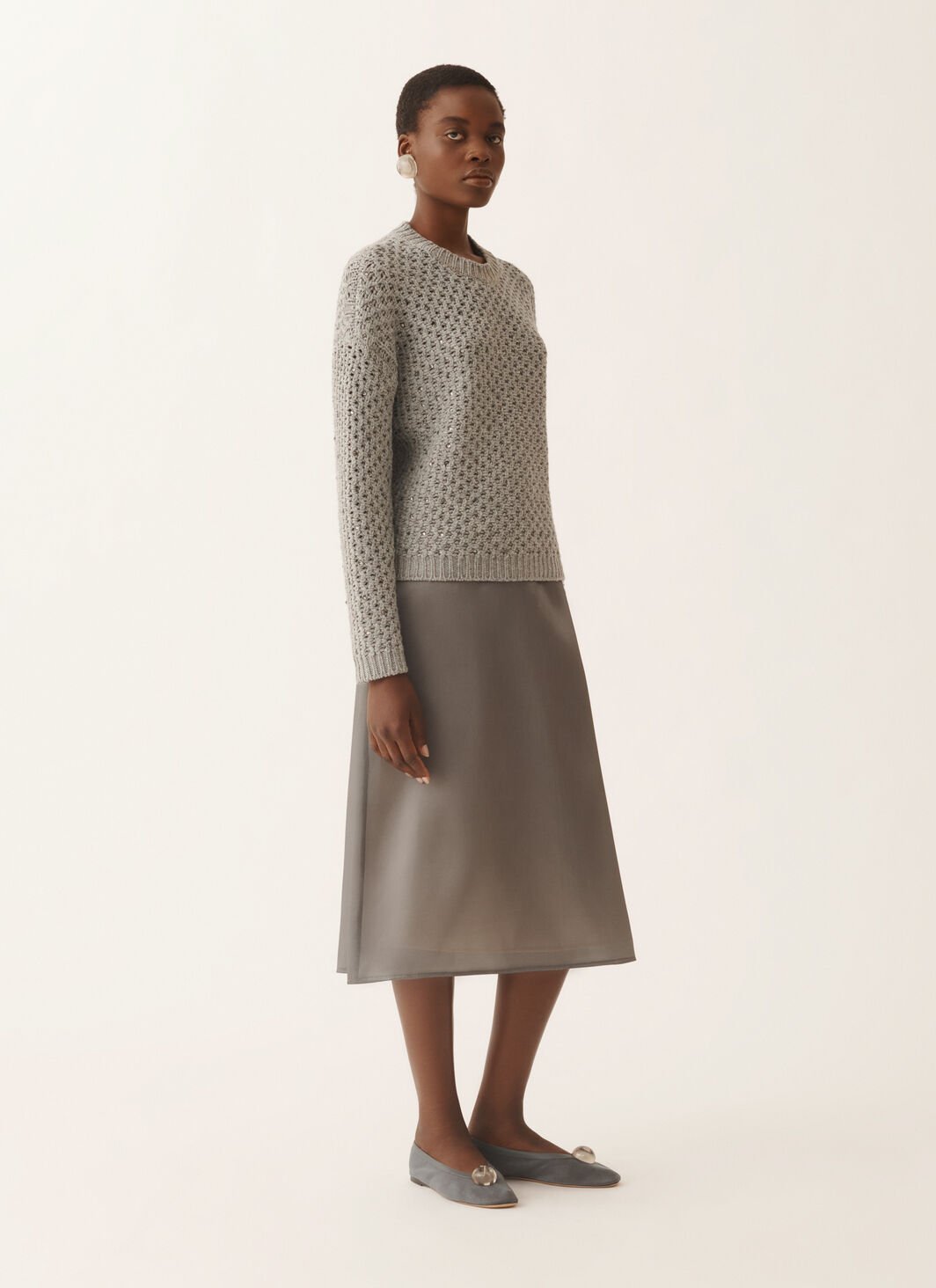 OVERSIZED PLATINUM GAUZE SWEATER