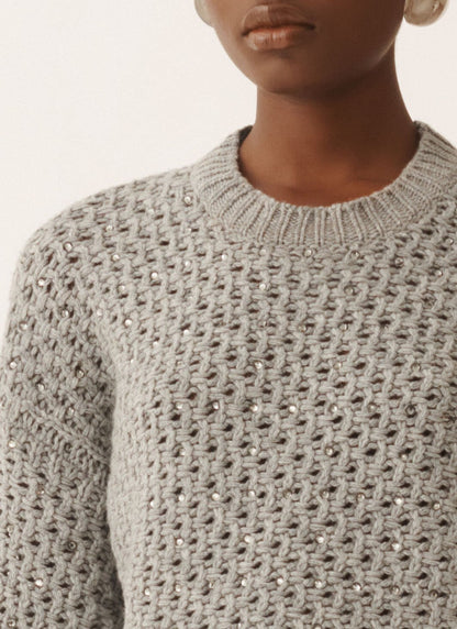 OVERSIZED PLATINUM GAUZE SWEATER