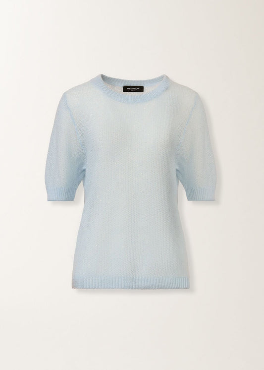 Light blue sweater on a white background