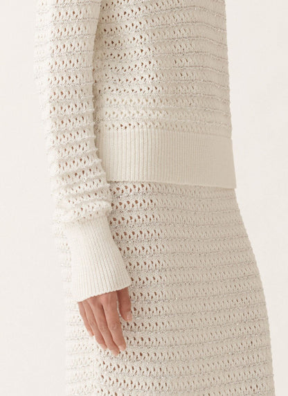 COTTON SWEATER WITH SEQUINS