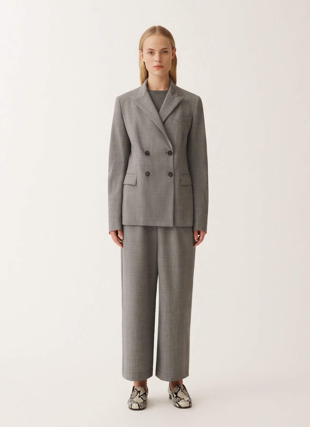 BISTRETCH WOOL MICRO DOUBLE BREASTED JACKET