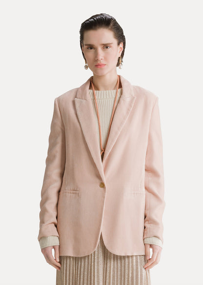 Fluid Ribbed Velvet Blazer Loto by Forte Forte - view 1