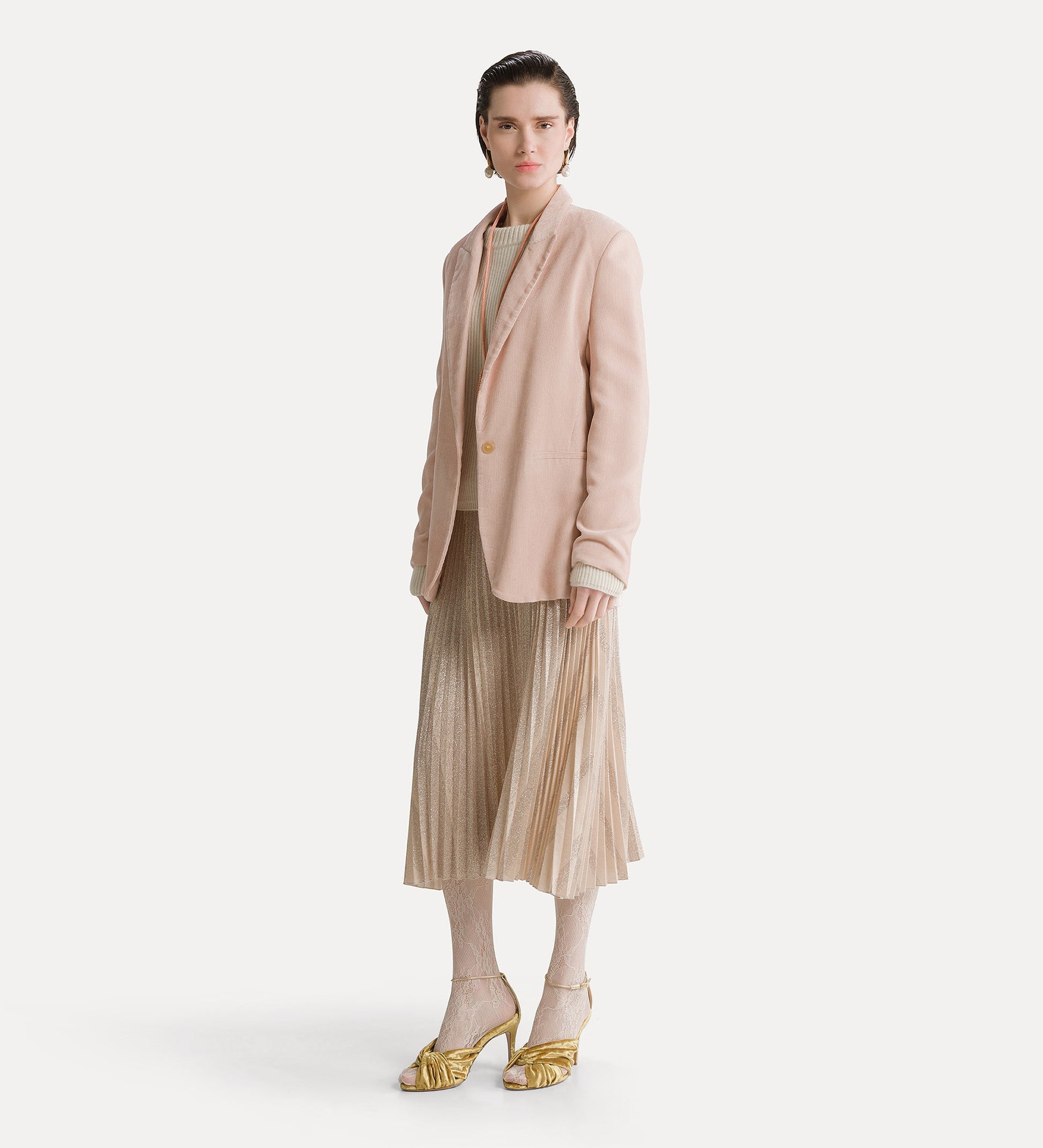 Fluid Ribbed Velvet Blazer Loto by Forte Forte - view 4