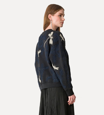 "VOILA" UNE FLEUR EMBROIDERY SWEATSHIRT