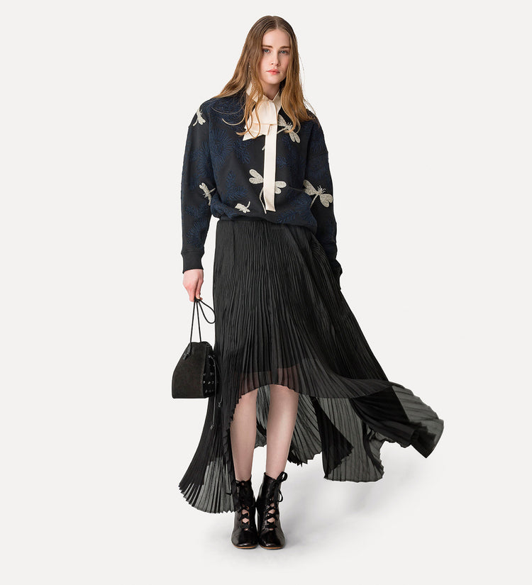 "VOILA" UNE FLEUR EMBROIDERY SWEATSHIRT