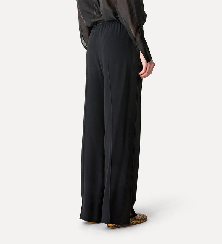 SATIN REGULAR WAIST SMOKING PANTS
