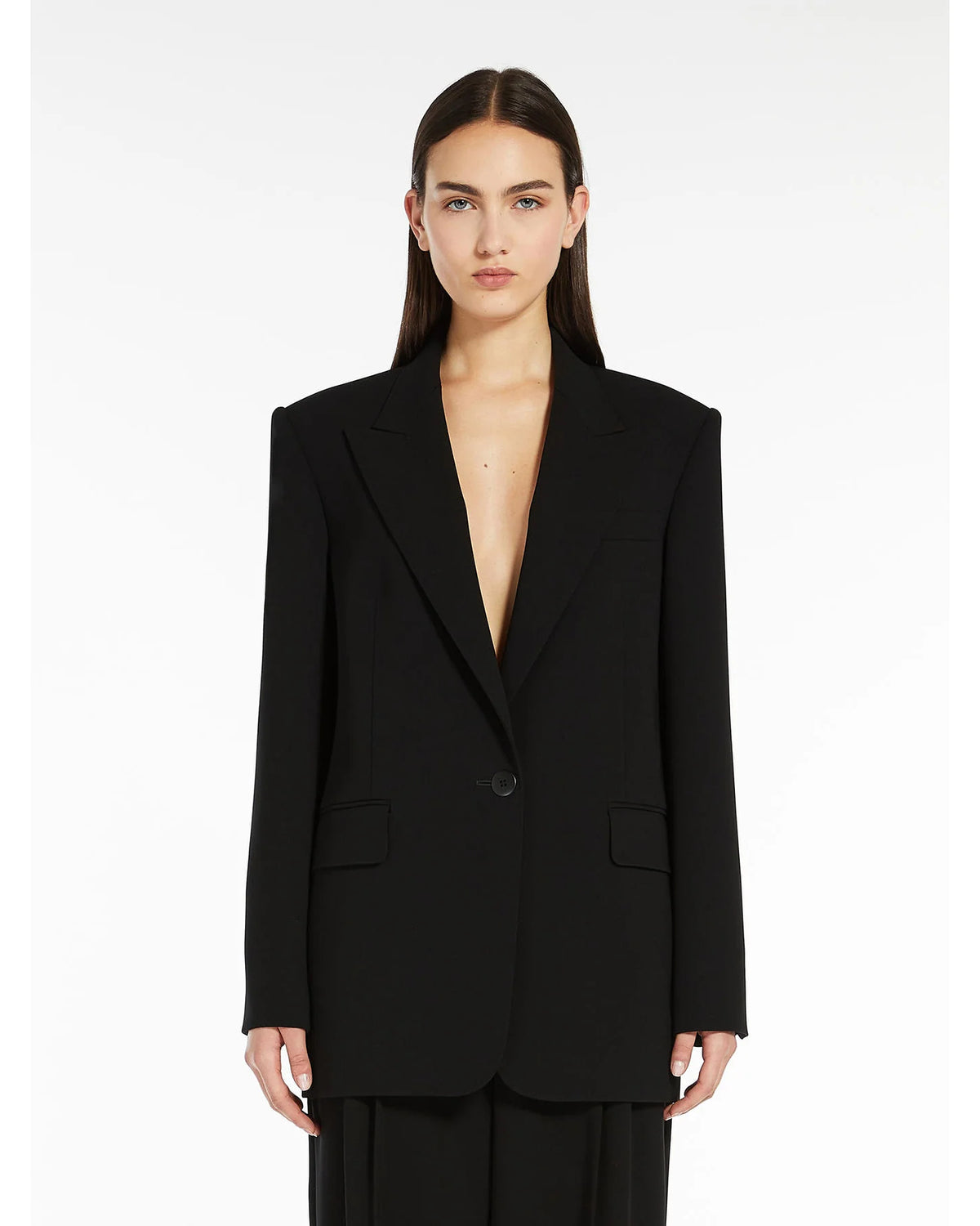 Furetto Single-Breasted Blazer In White & Black by Max Mara Studio