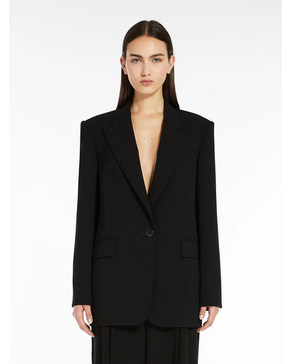 Furetto Single-Breasted Blazer In White & Black by Max Mara Studio