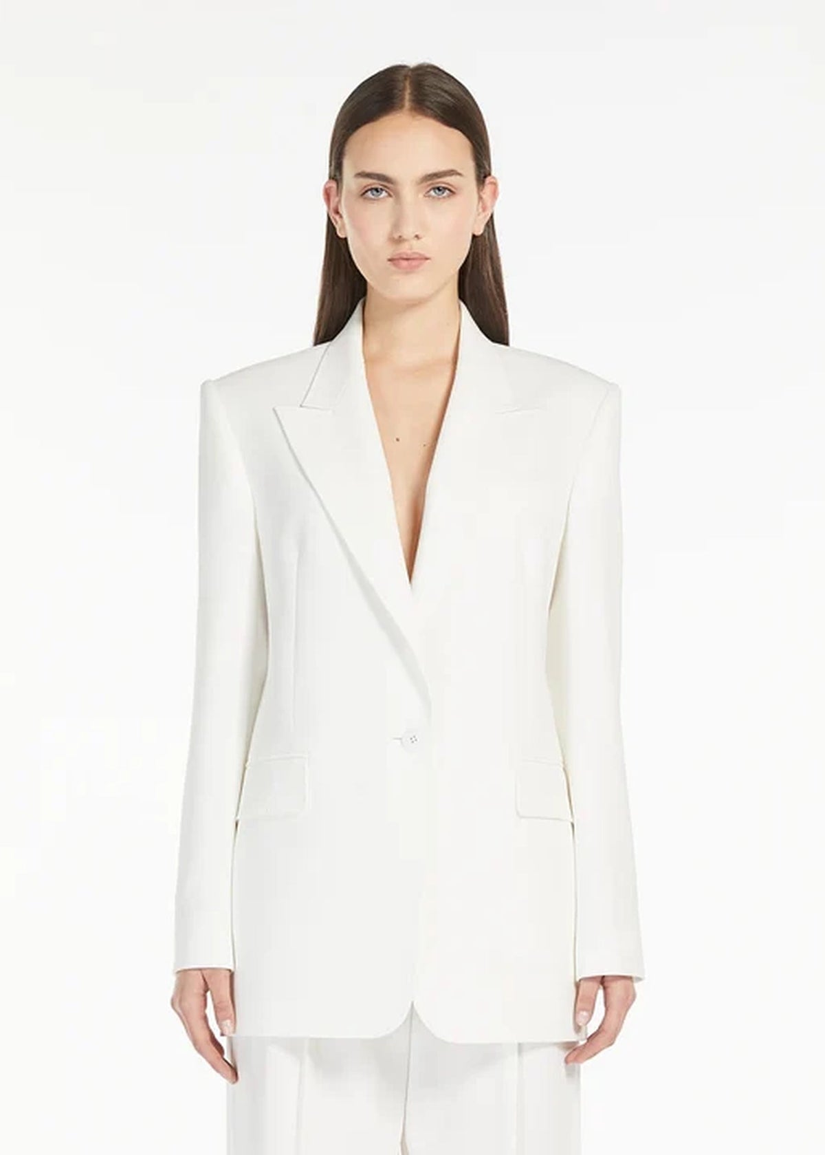 Furetto Single-Breasted Blazer In White & Black by Max Mara Studio