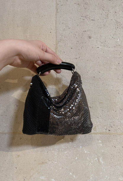 Veronica Gala Bag In Black & Gunmetal by Laura B - view 4