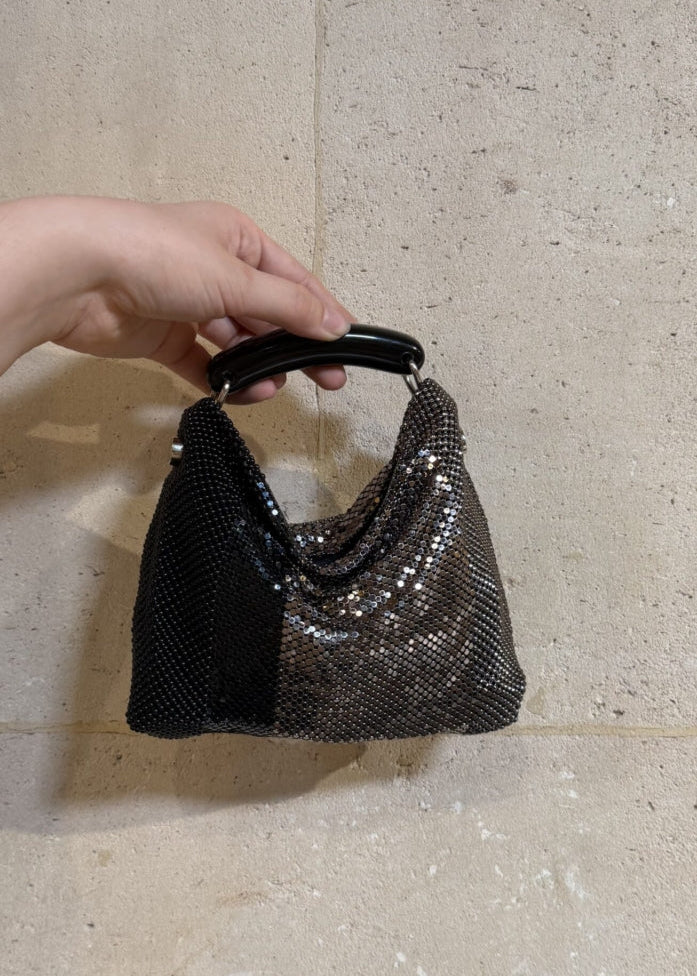Veronica Gala Bag In Black & Gunmetal by Laura B - view 1
