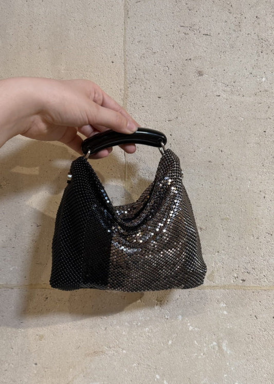 Veronica Gala Bag In Black & Gunmetal by Laura B - view 1