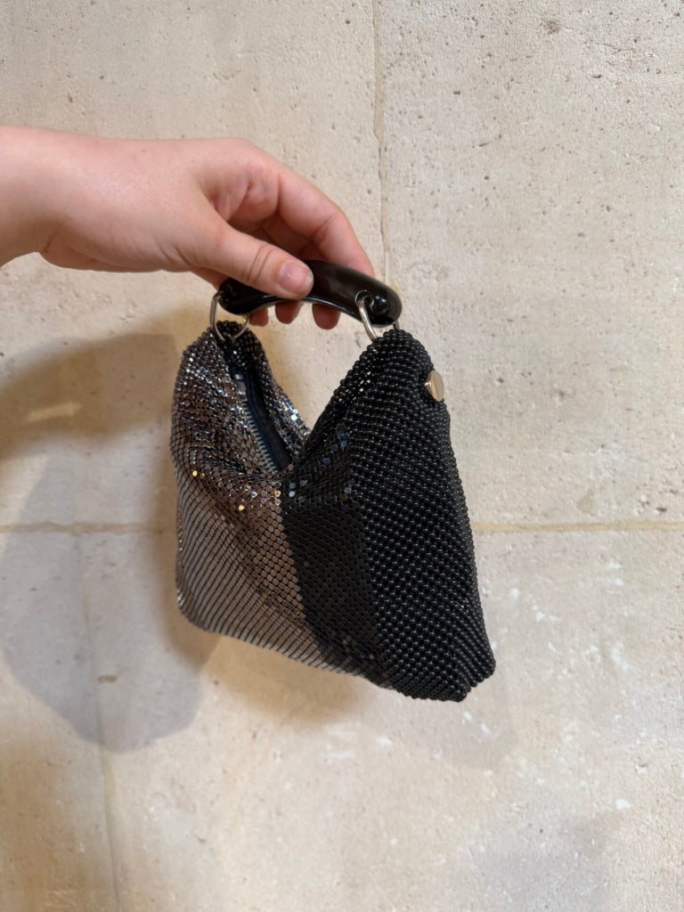 Veronica Gala Bag In Black & Gunmetal by Laura B - view 3